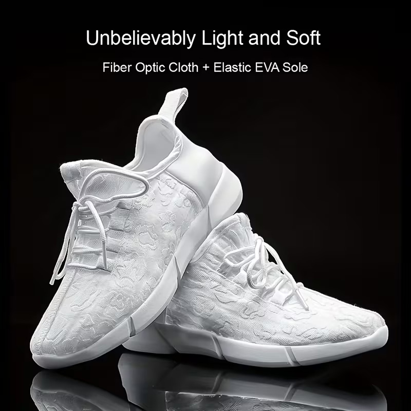 Unique fiber optic luminous casual shoes