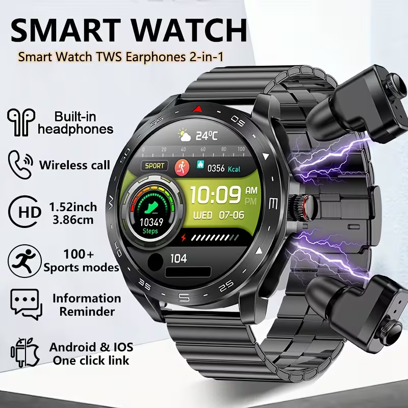 This 2-in-1 smart watch is perfectly compatible with both iPhones and Android phones.