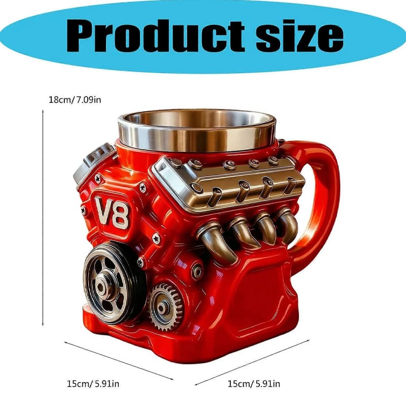 Retro engine-shaped coffee mug