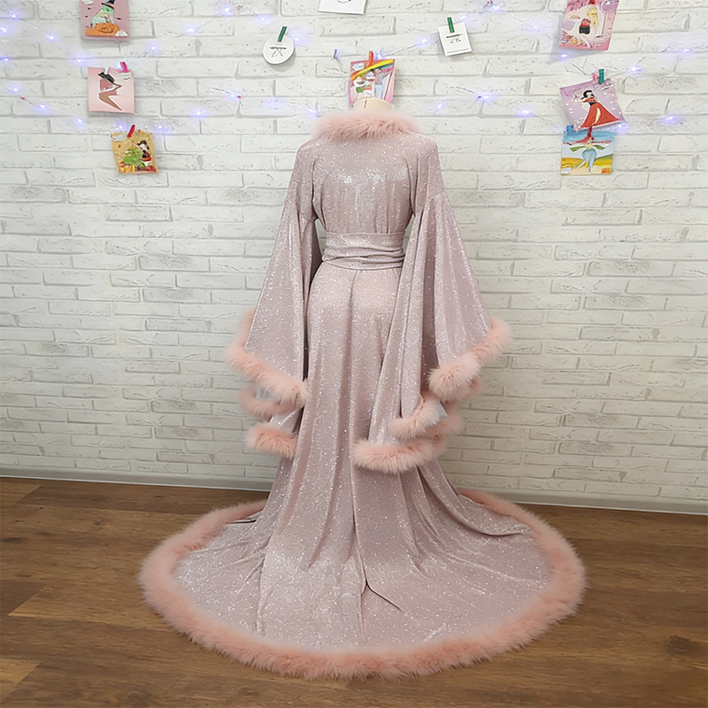 Luxurious satin fur robe