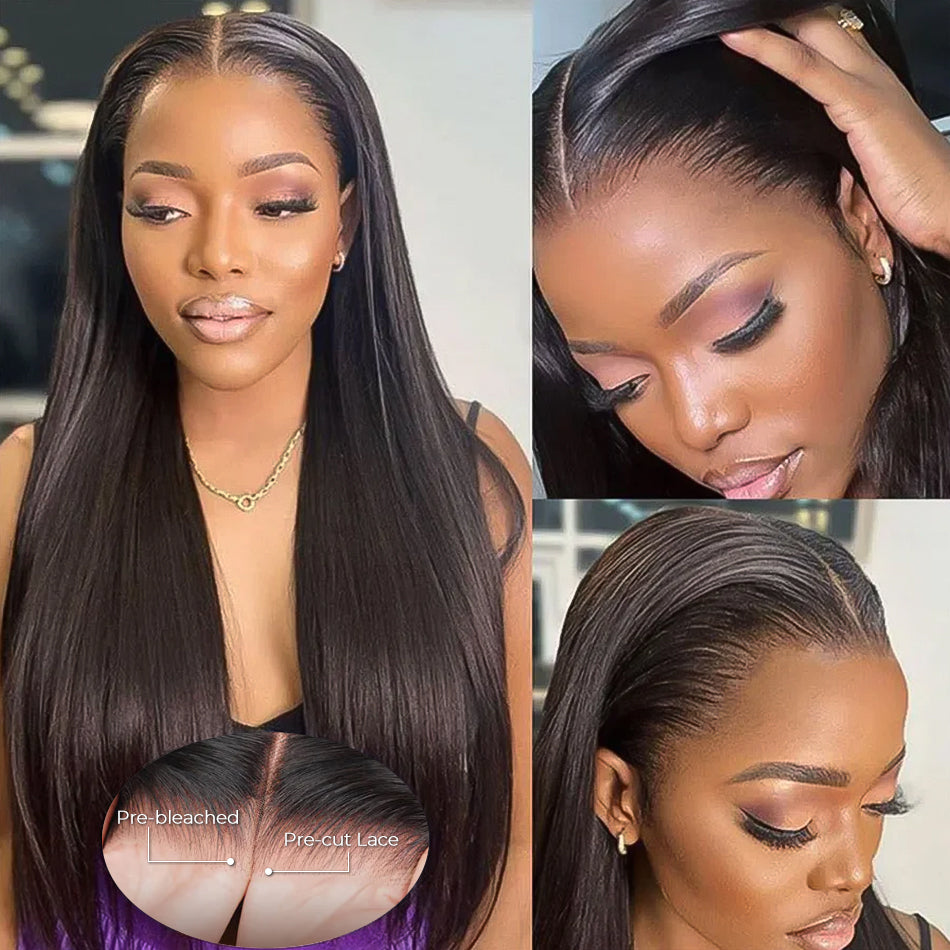 Straight Hair Pull Go Drawstring Glueless Wig 6x5 13x6 HD Lace Pre-everything Human Hair Wigs