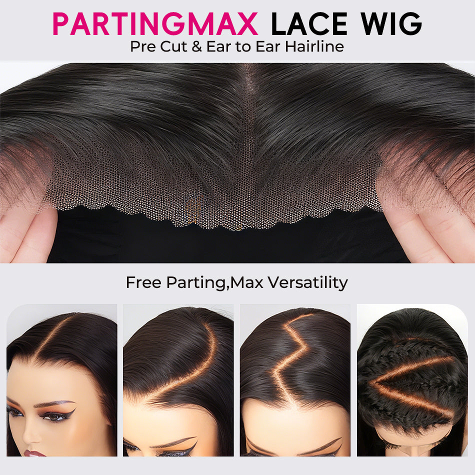 Water Wave 13x6 Parting Max Full Frontal Pull Go Drawstring Glueless HD Lace Wig Pre Bleached Knots