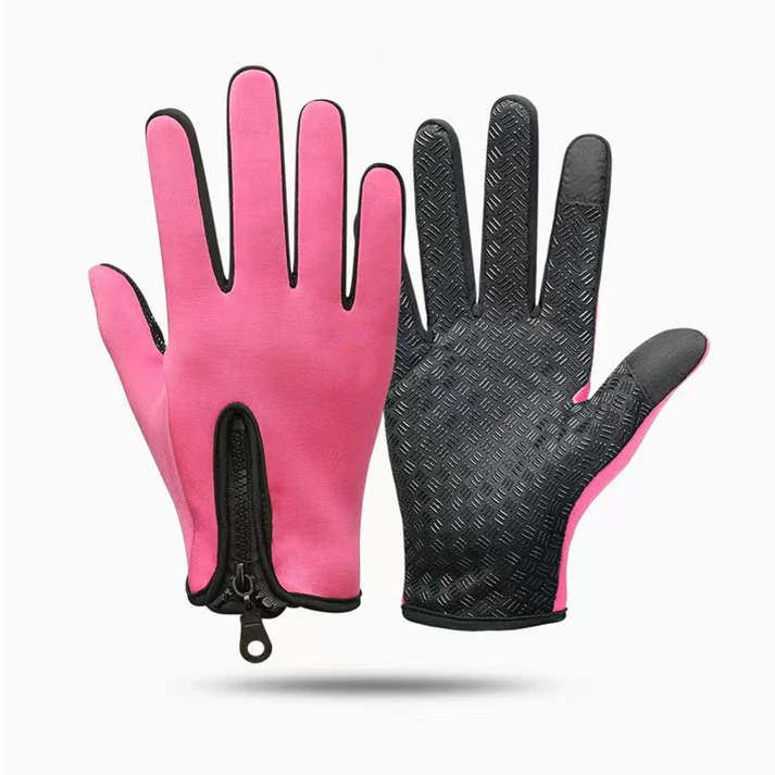 Windproof and warm touchscreen sports zipper gloves