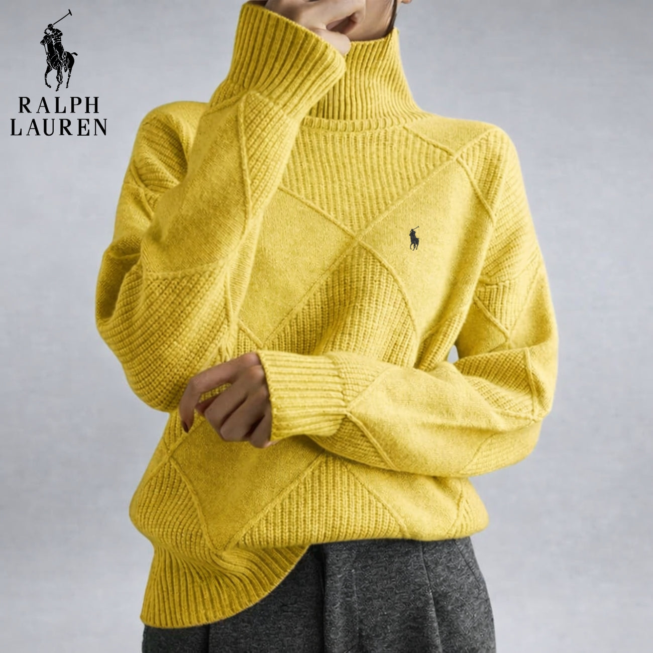 Textured High-Neck Knit Sweater | Clearance Sale