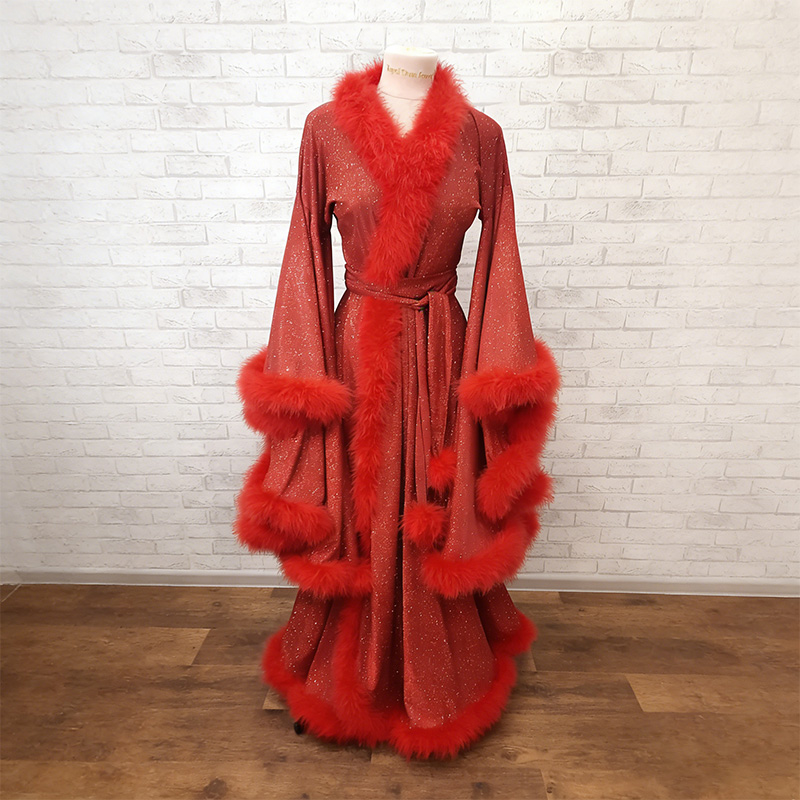 Luxurious satin fur robe