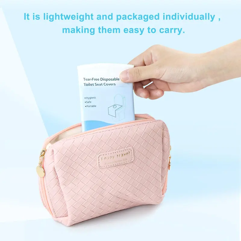 10 packs of tear-resistant disposable toilet seat covers (individually packaged)