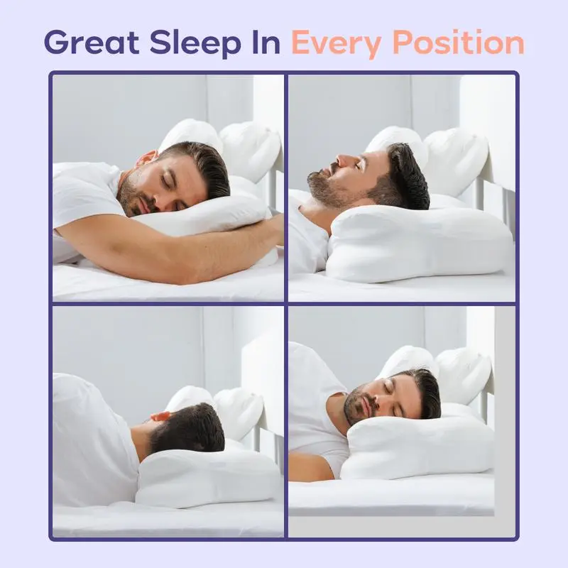 Ergonomic cervical pillow with dual-height design, winner of the 2025 Best Pillow Award.