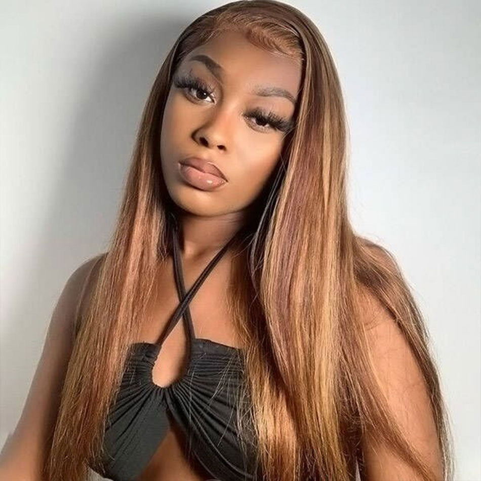 Airy Cap | Honey Blonde Highlight Pre Cut 7x5 HD Lace Glueless Wig Straight & Body Wave