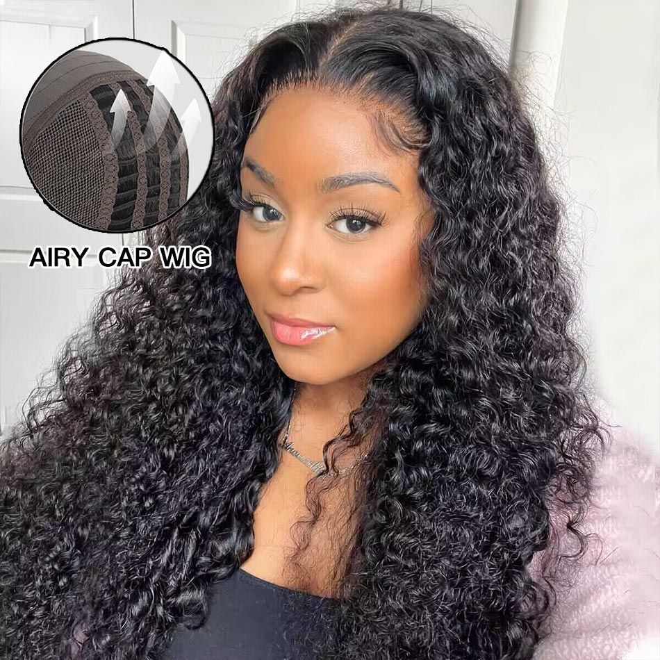 Airy Cap | Pre Cut 7x5 HD Lace Straight/Curly/Deep/Body wave Wear Go Wig One Step Install Bleached Knots