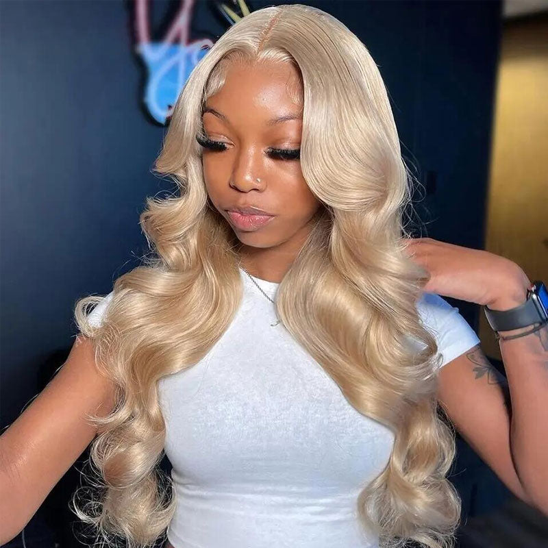 Ash Blonde 13x6 Lace Front Wig Human Hair Straight Body Wave Lace Wigs