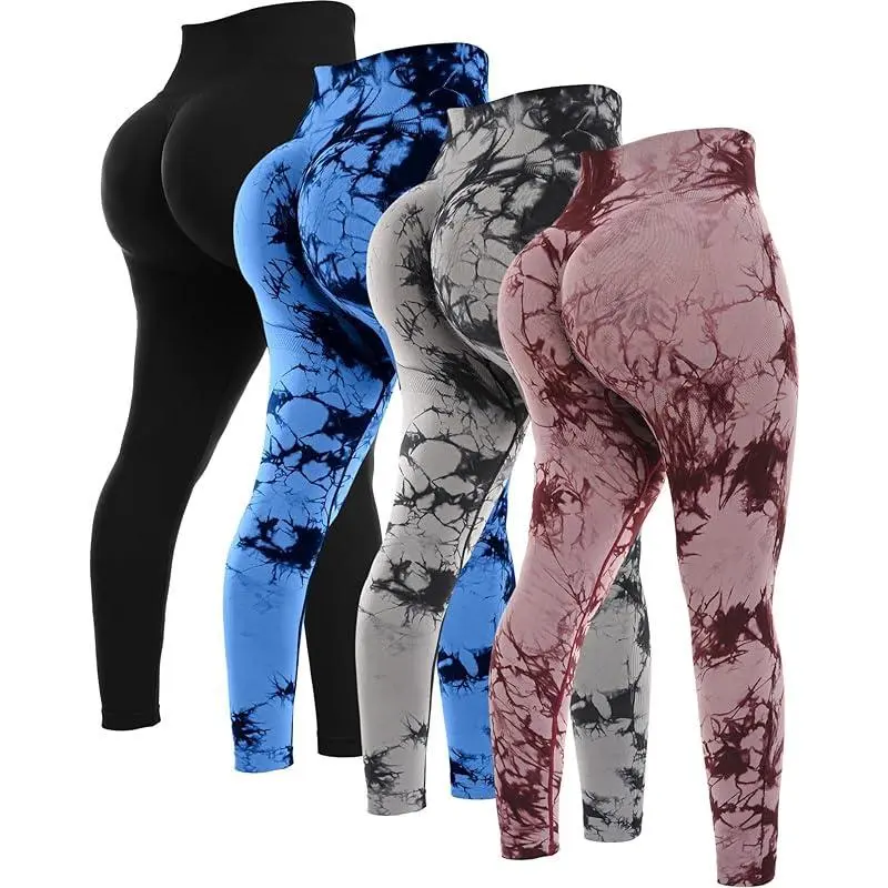 4Piece Butt Lifting Workout Leggings for Women, Seamless Gym Scrunch Booty Lifting Sets