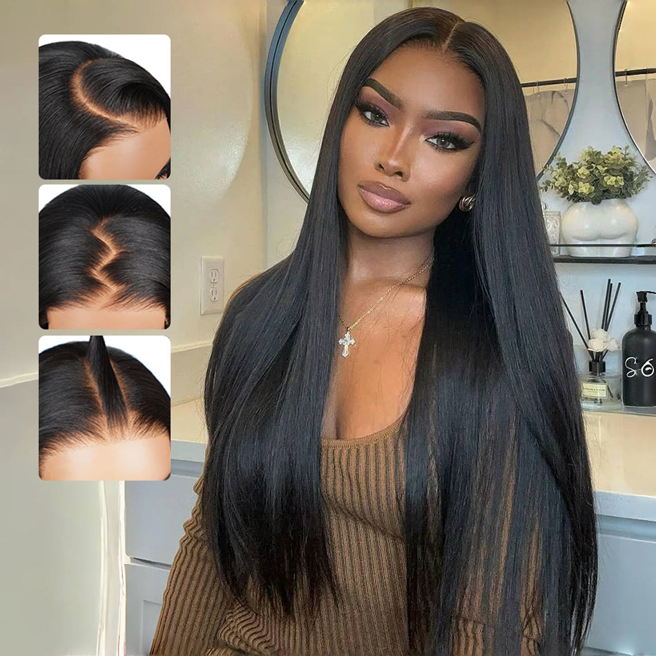 Straight Hair Pull Go Drawstring Glueless Wig 6x5 13x6 HD Lace Pre-everything Human Hair Wigs