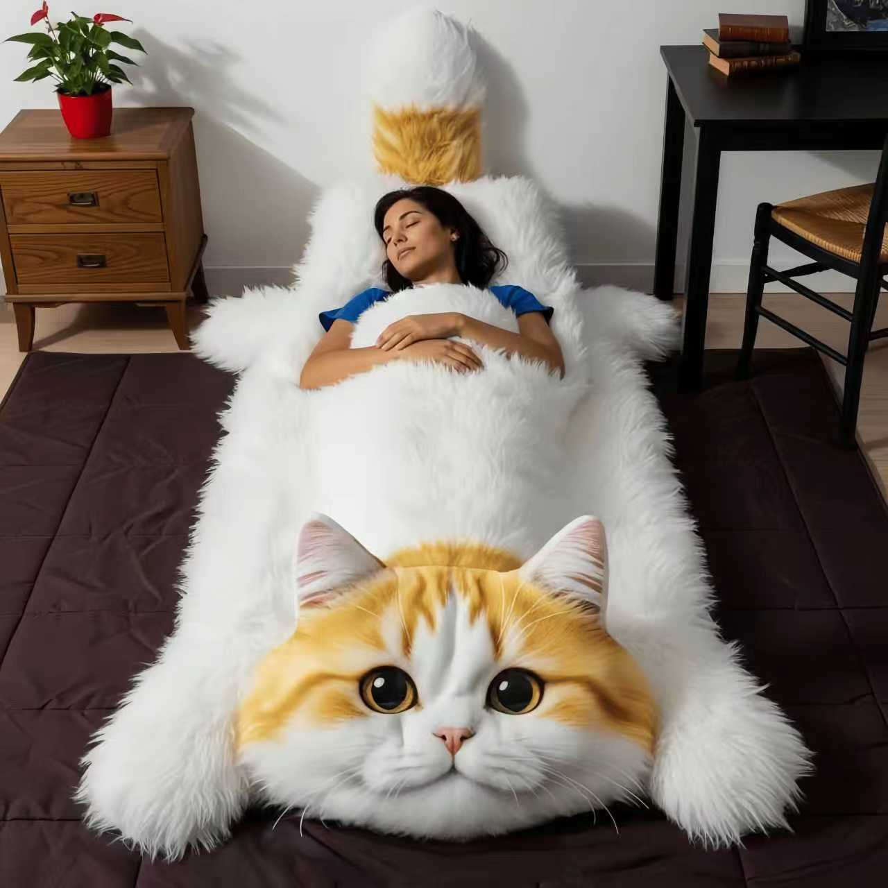 Comfortable and adorable cat-shaped sleeping bag for kids and adults