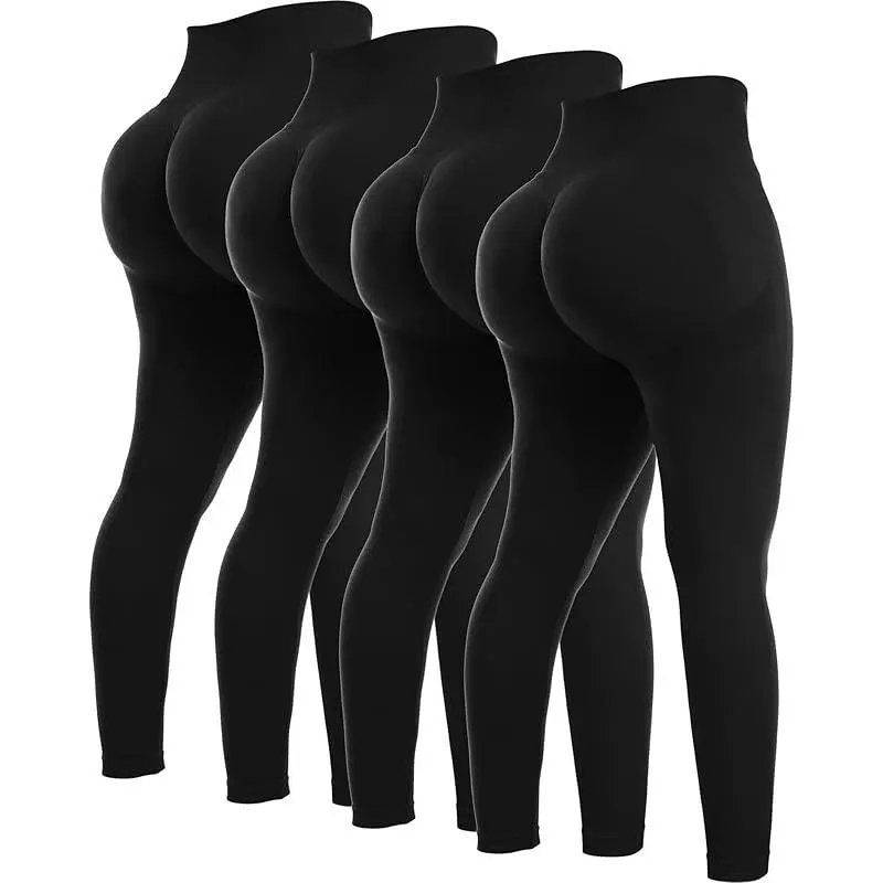 4Piece Butt Lifting Workout Leggings for Women, Seamless Gym Scrunch Booty Lifting Sets
