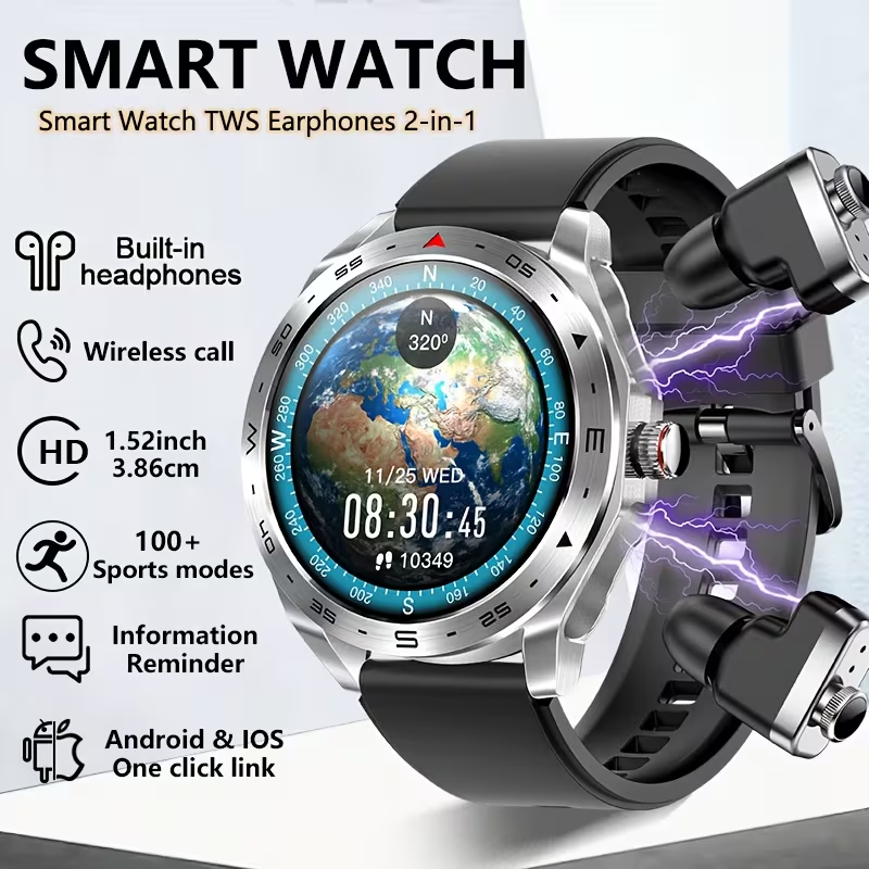 This 2-in-1 smart watch is perfectly compatible with both iPhones and Android phones.