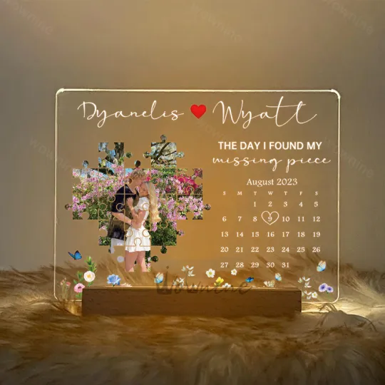 The Day I Found My Missing Piece Light Frame Personalized Gift