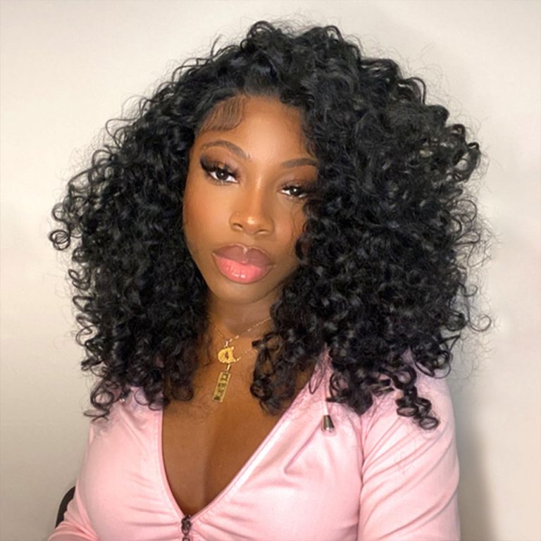 Bouncy Deep Wave 3 IN 1 Half Glueless Wig Human Hair Adjustable Drawstring