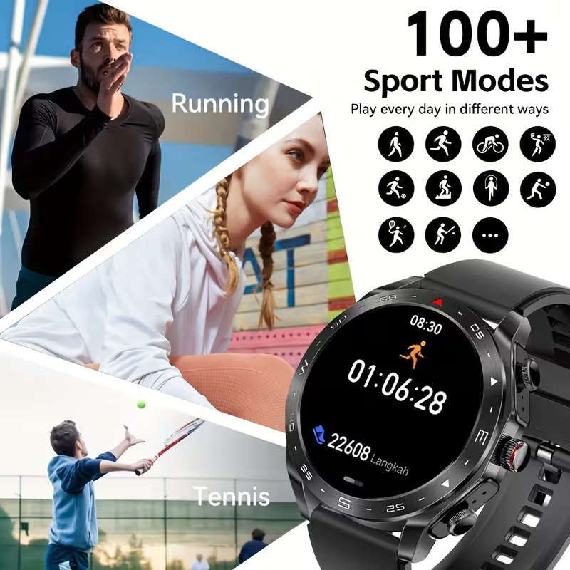 This 2-in-1 smart watch is perfectly compatible with both iPhones and Android phones.