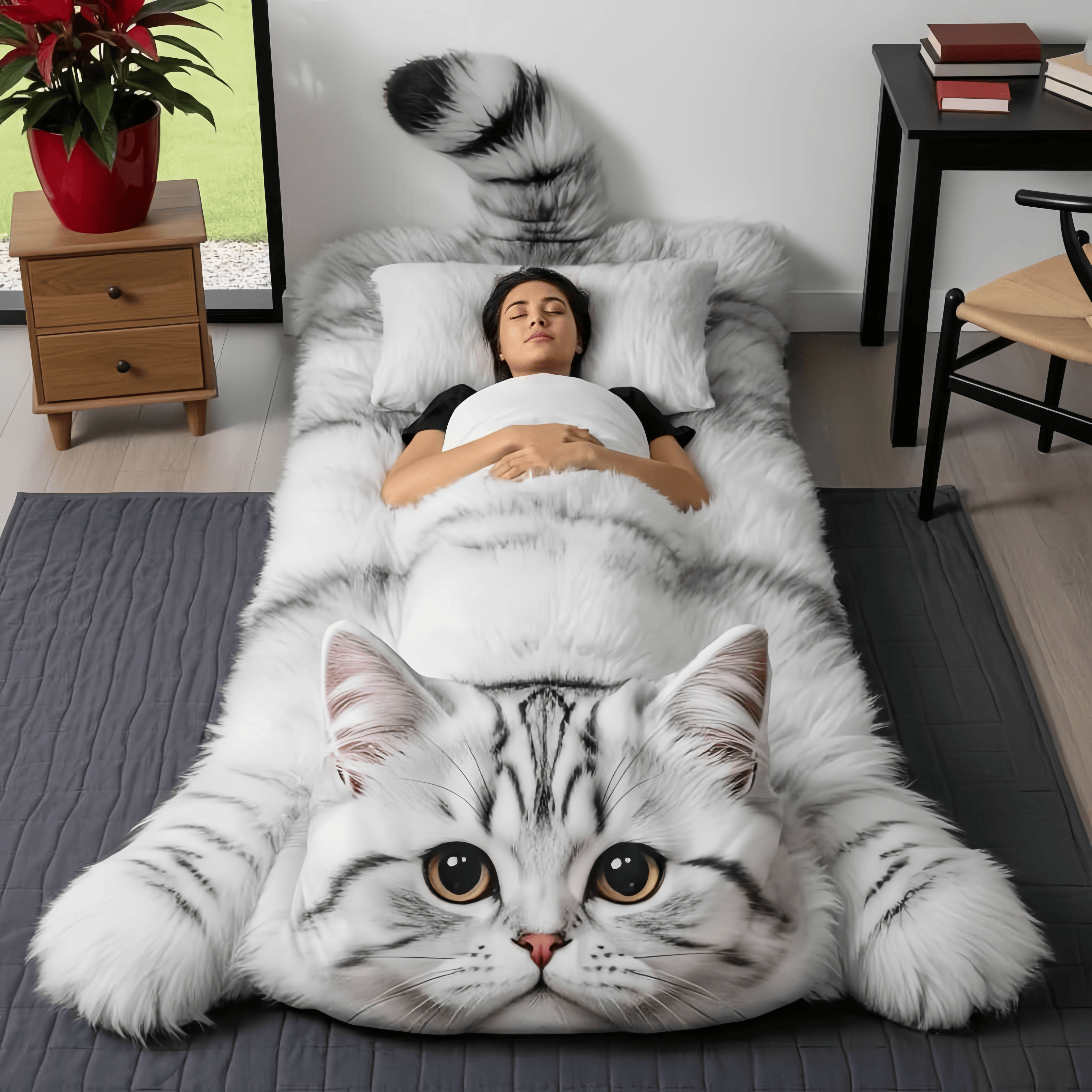 Comfortable and adorable cat-shaped sleeping bag for kids and adults