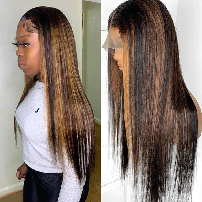 Straight Hair Highlight P1B/30 Color Glueless 6x5 13x4 HD Lace Wigs