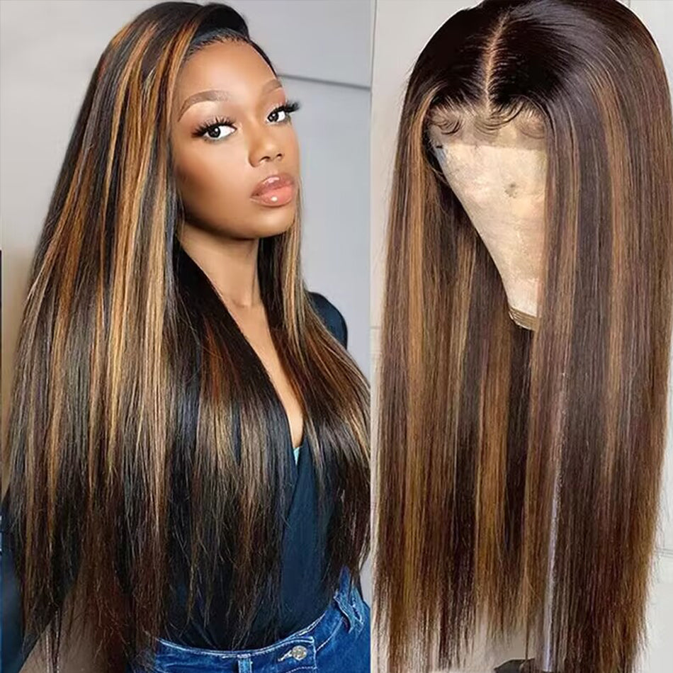 Straight Hair Highlight P1B/30 Color Glueless 6x5 13x4 HD Lace Wigs