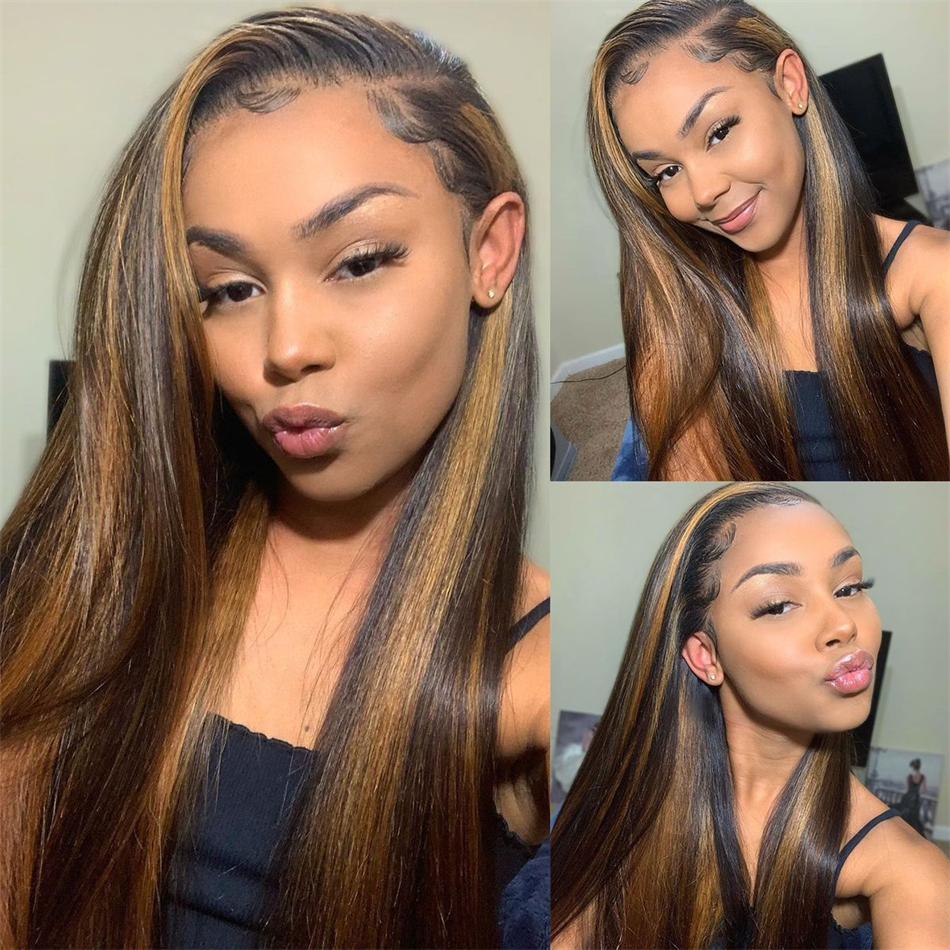 Straight Hair Highlight P1B/30 Color Glueless 6x5 13x4 HD Lace Wigs