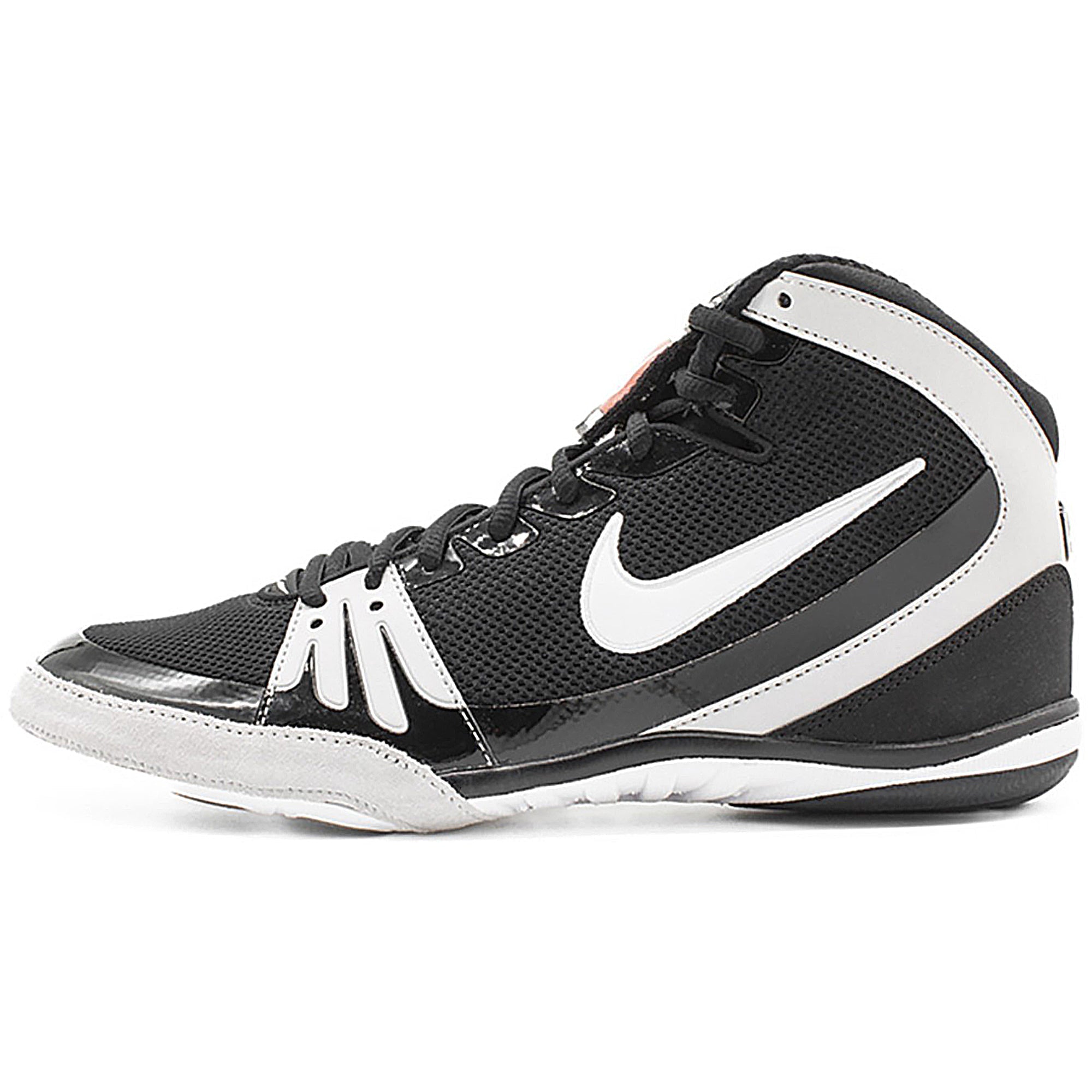 Nike Freek Wrestling Shoes in Black and White from the side 2