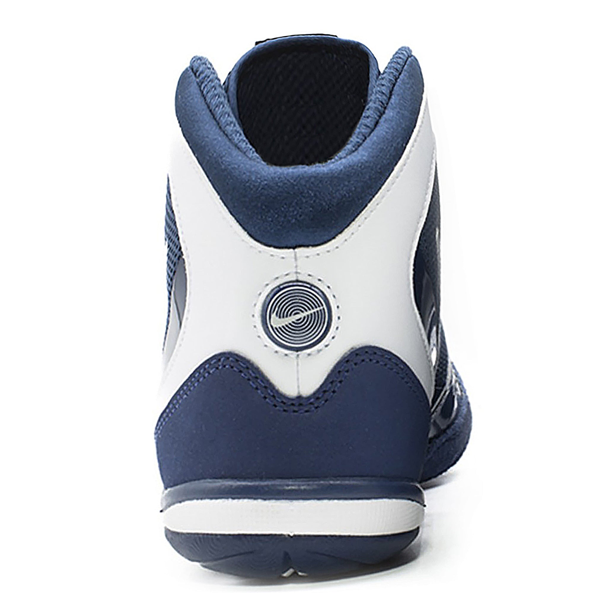 Nike Freek Wrestling Shoes in Navy Blue and White from the back