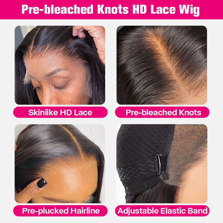 Body Wave 13x4 13x6 Full Frontal HD Lace Wigs Pre-bleached Knots Glueless Wig | Real HD Wig