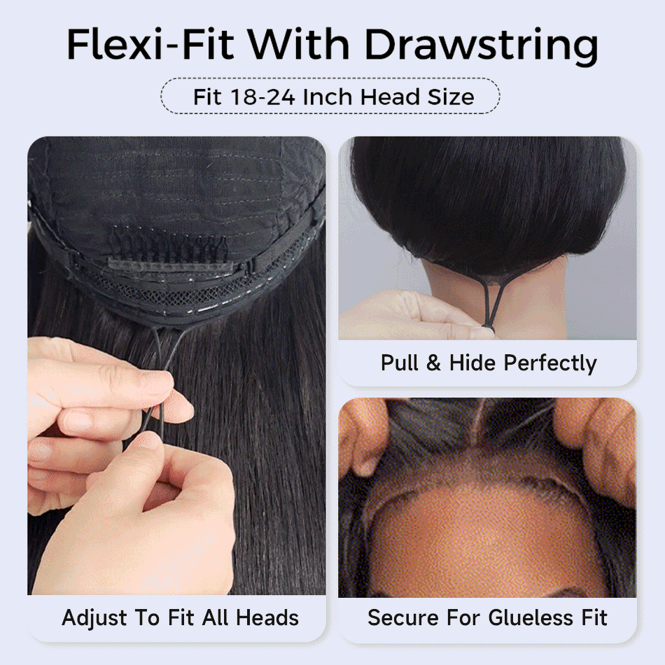 Natural C-Part Bouncy Deep Short Cut Wig Pull Go Glueless Scalp Vibe Pre Everything