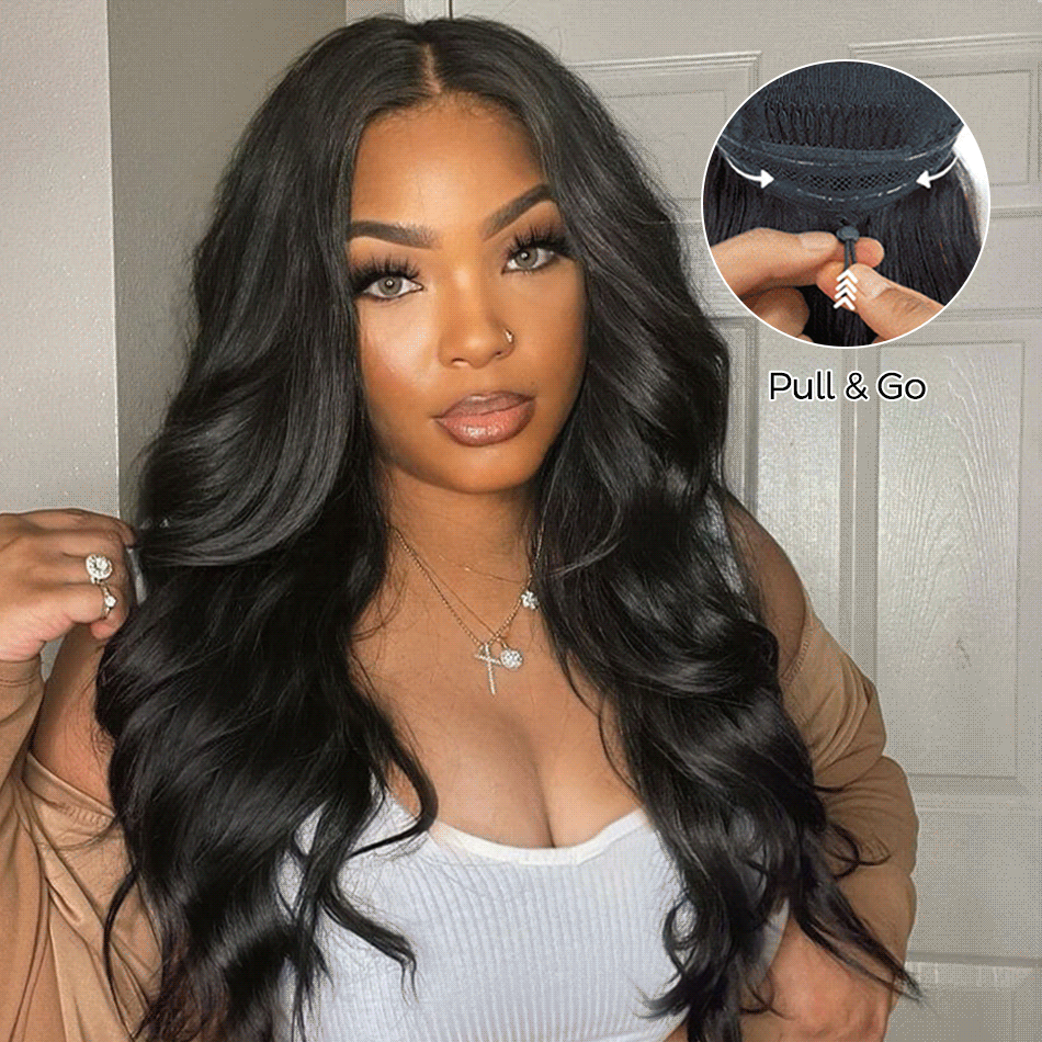Pull & Go Drawstring Glueless Wig Loose Body Wave 6×5 13×6 Pre-everything HD lace Wig