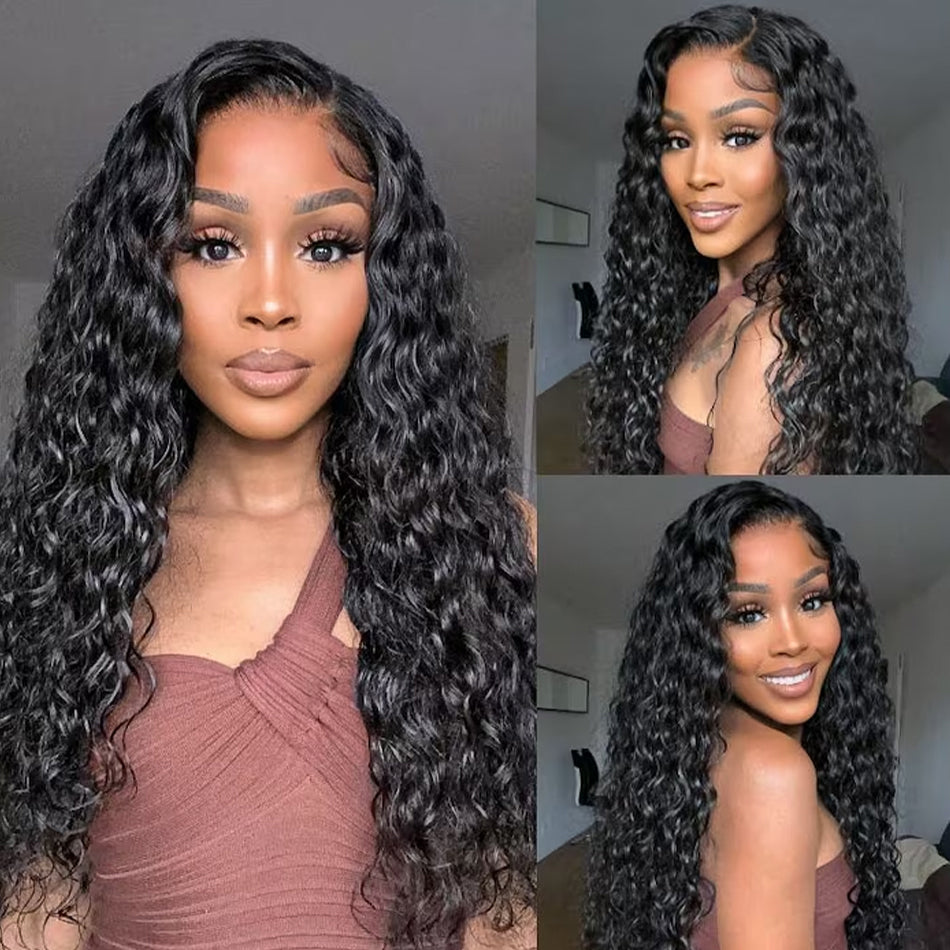Pull & Go Drawstring Glueless Wig Water Wave 6x5 13x6 HD lace Pre-everything Human Hair Wig