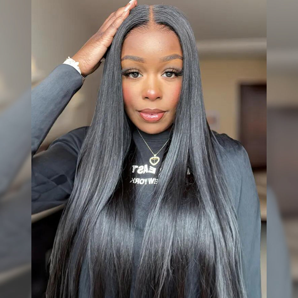 Pre-bleached Knots Straight Hair Pre Cut 6x5 HD Lace Wear Go Glueless Wig