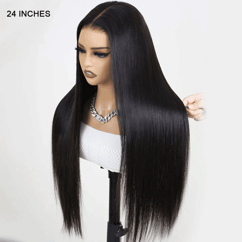 Pre-bleached Knots Straight Hair Pre Cut 6x5 HD Lace Wear Go Glueless Wig