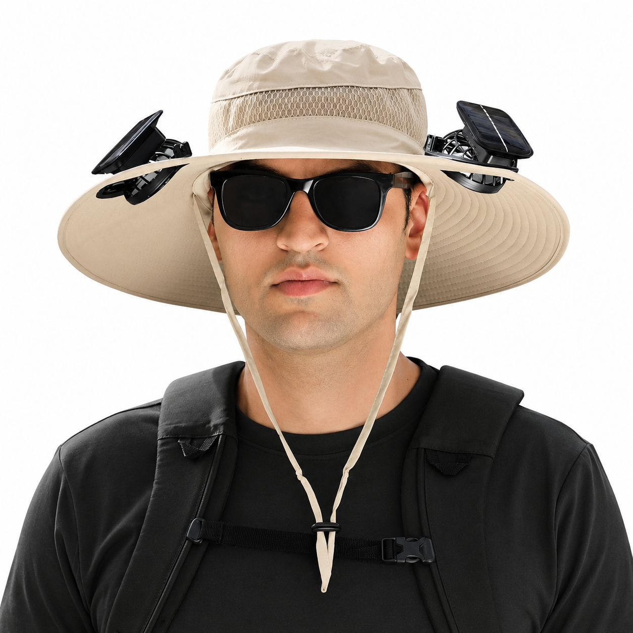 Nodea Solar-Powered Dual Fan Wide-Brim Cooling Hat