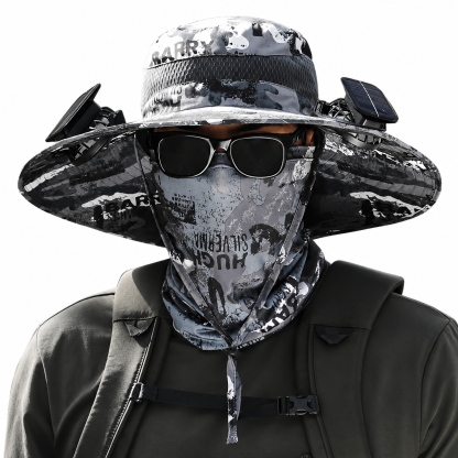 Nodea Solar-Powered Dual Fan Wide-Brim Cooling Hat