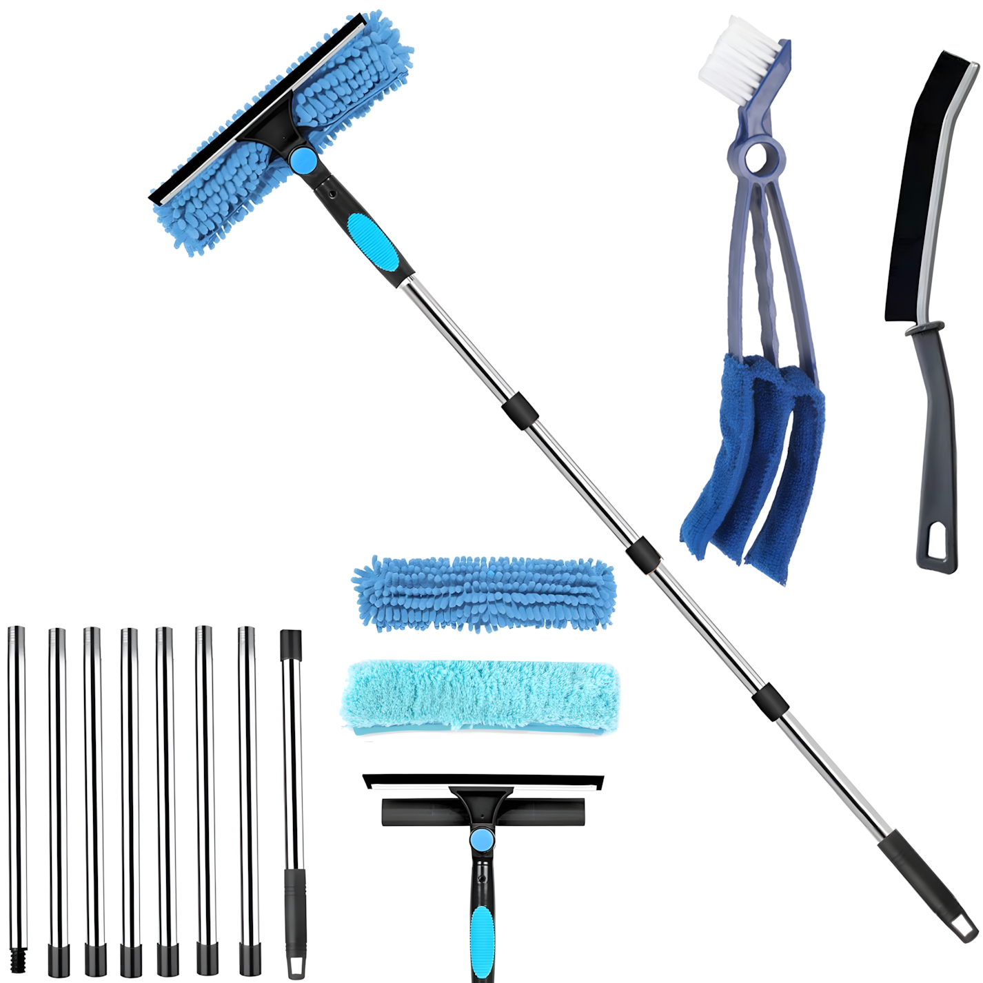 Nodea 3-in-1 Extendable Window Cleaning Kit
