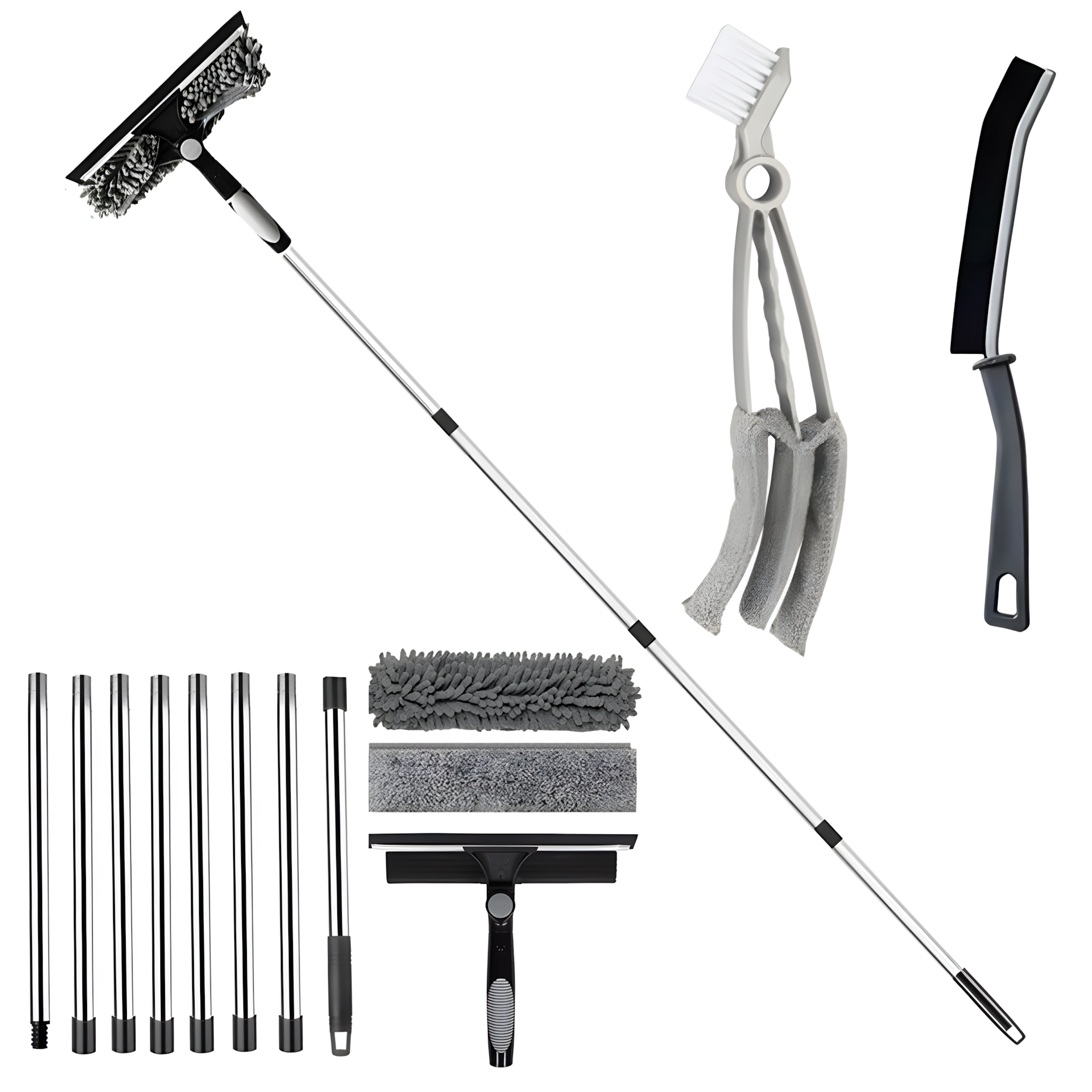Nodea 3-in-1 Extendable Window Cleaning Kit
