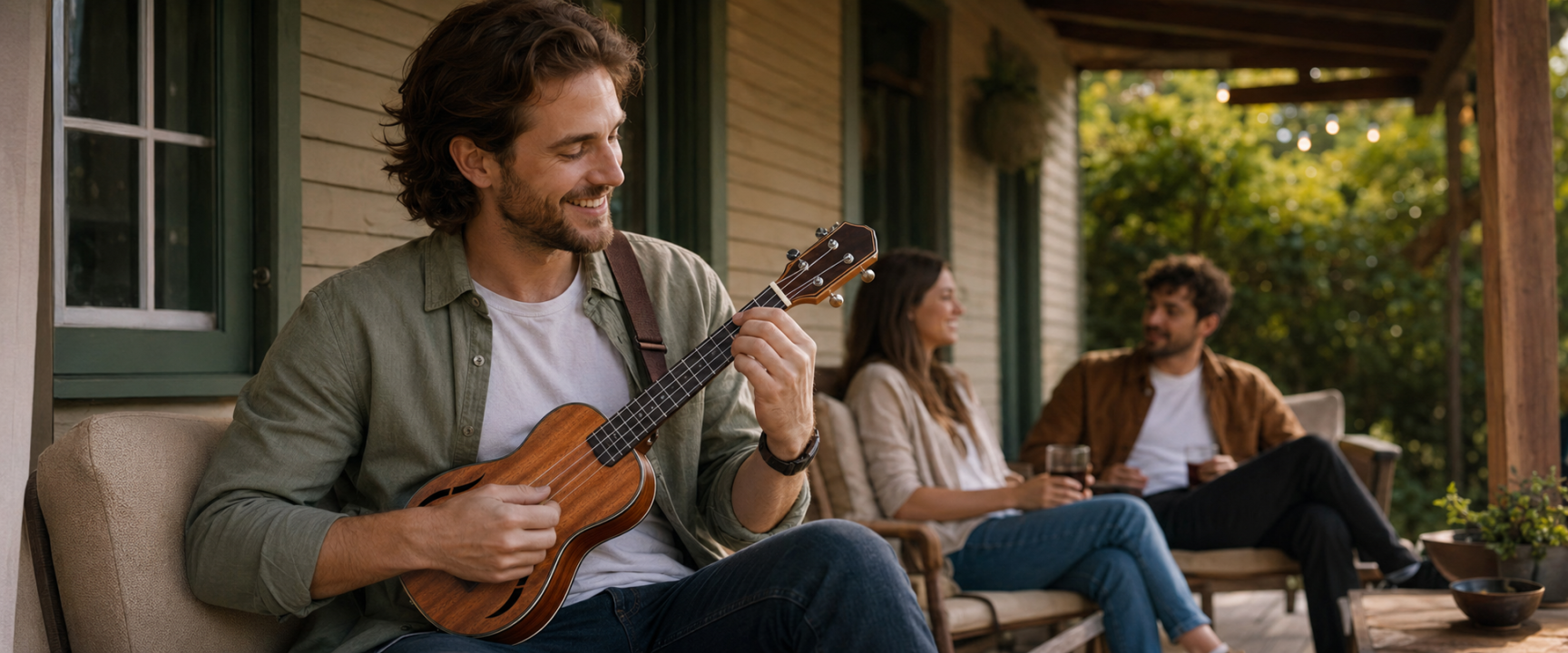 Portable CD player in a bright home music scene