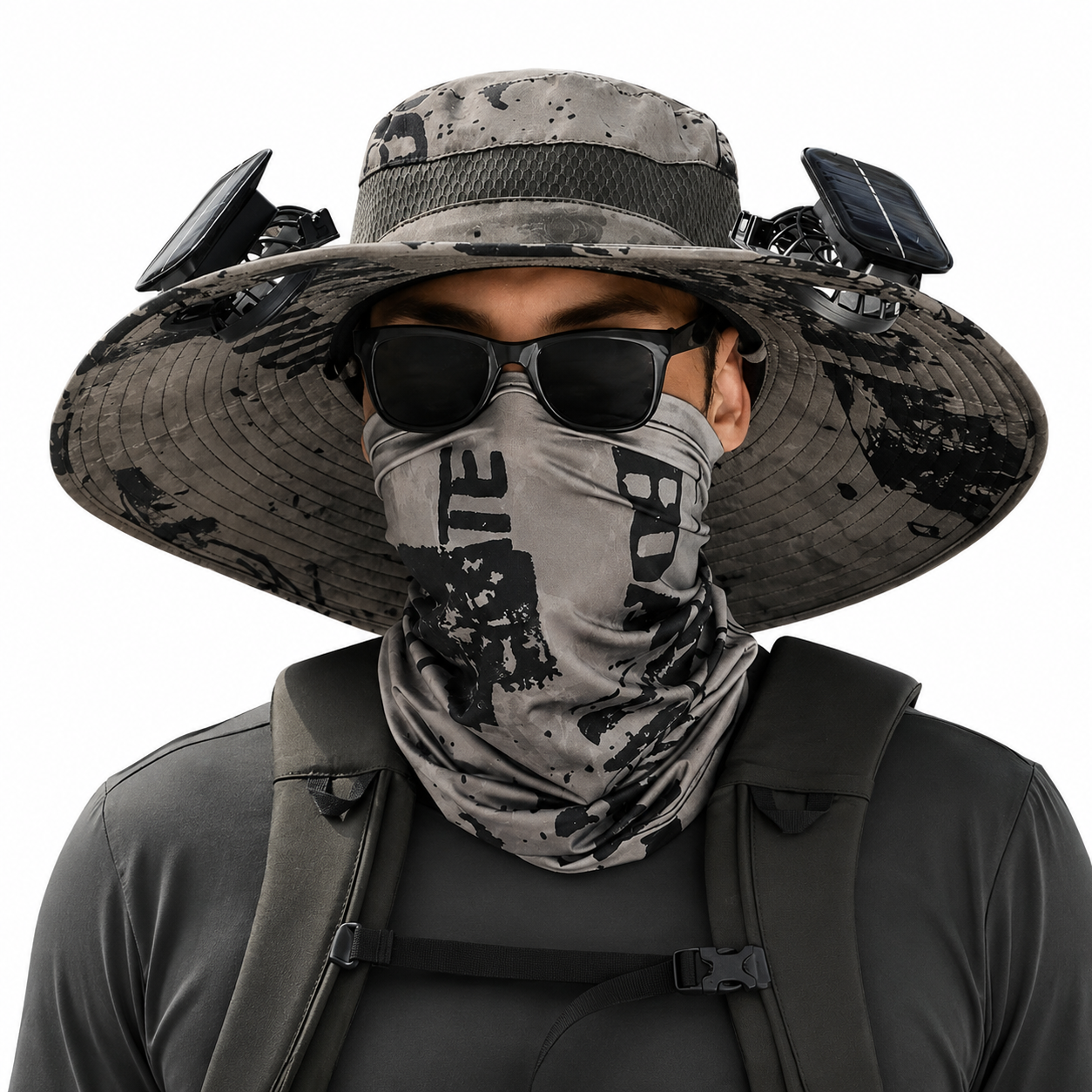 Nodea Solar-Powered Dual Fan Wide-Brim Cooling Hat