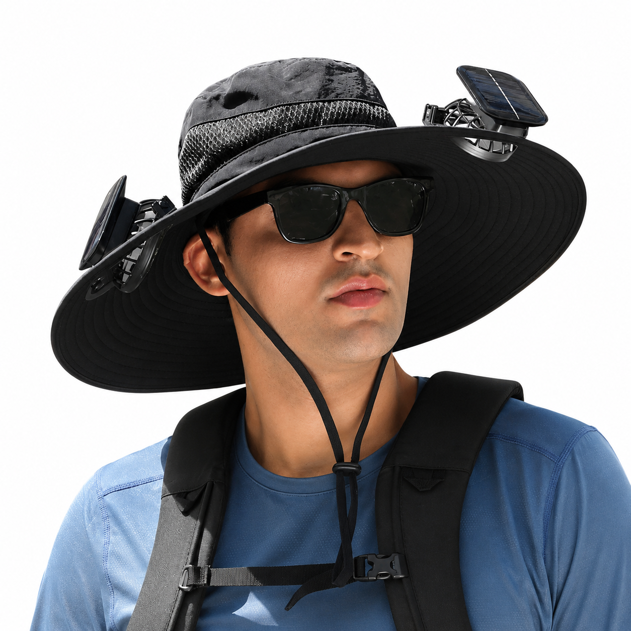 Nodea Solar-Powered Dual Fan Wide-Brim Cooling Hat