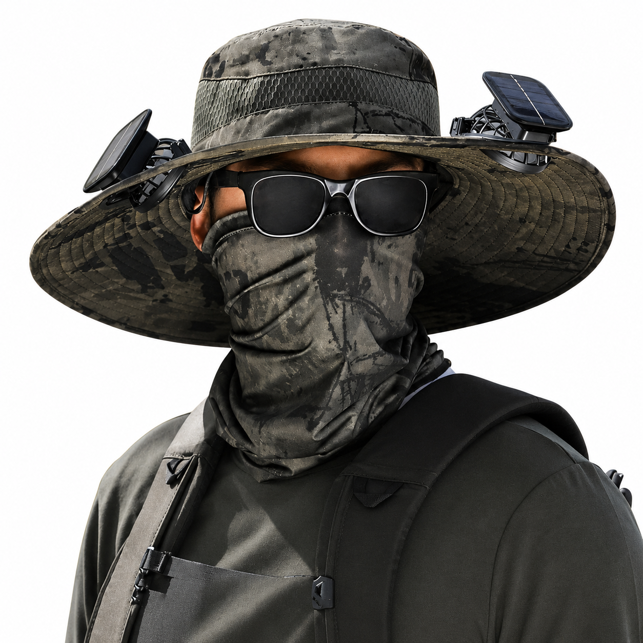 Nodea Solar-Powered Dual Fan Wide-Brim Cooling Hat