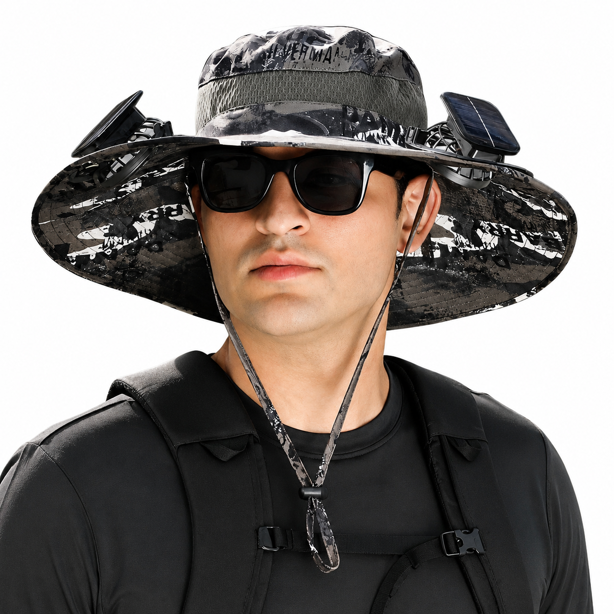 Nodea Solar-Powered Dual Fan Wide-Brim Cooling Hat