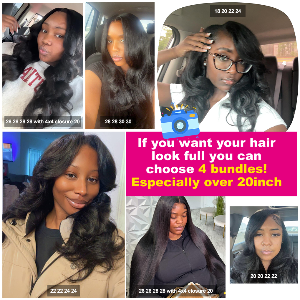 Lebeaute 12-30 Inch Brazilian Hair Body Wave 3 Bundles With 5x5 Lace Closure