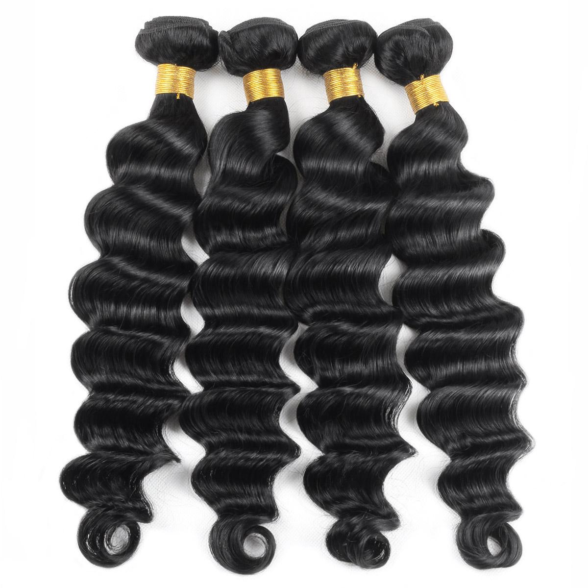 Lebeaute Loose Deep Wave 3 Bundle Deals Human Hair Extension For Sew In