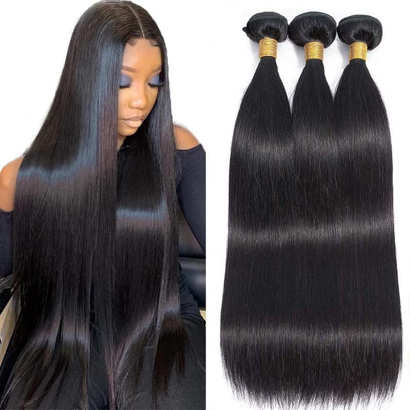 Lebeaute Silky Straight Hair 3 Bundles 100% Brazilian Virgin Human Hair Weave Extensions