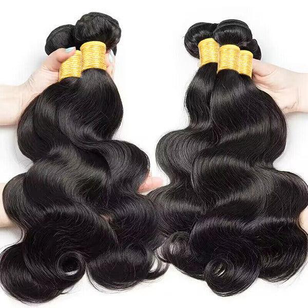 Lebeaute 12-30 Inch Brazilian Hair Body Wave 3 Bundles With 5x5 Lace Closure