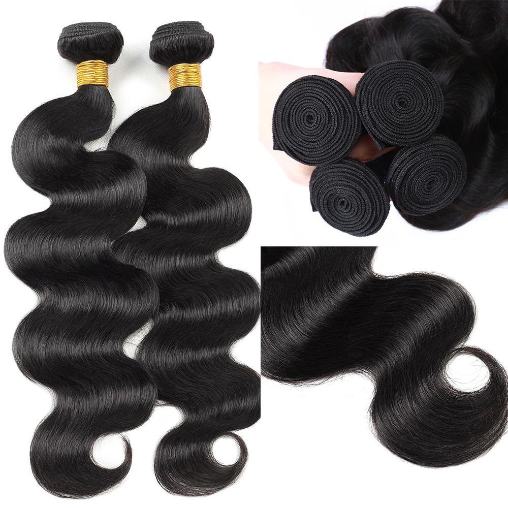 Lebeaute 12-30 Inch Brazilian Hair Body Wave 3 Bundles With 5x5 Lace Closure