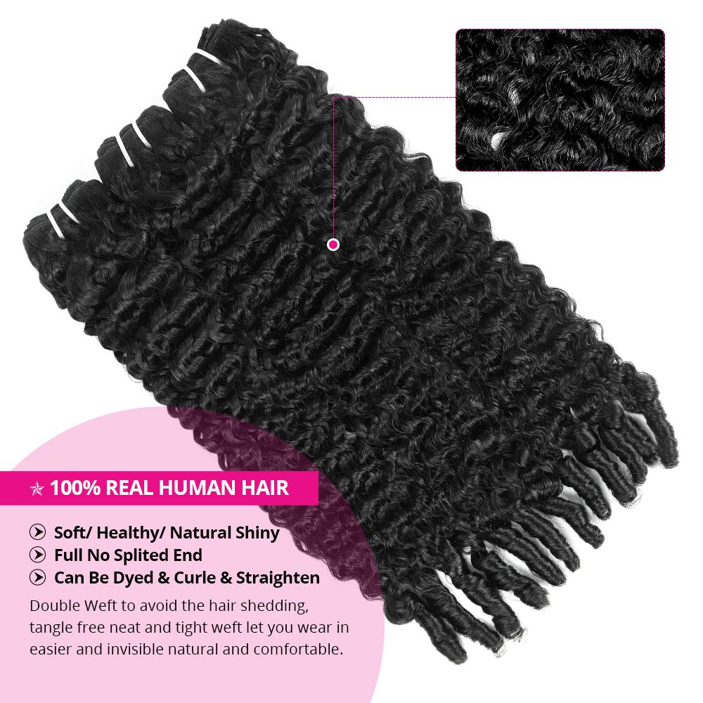 Lebeaute Burmese Curly 3 4 Bundles Unprocessed Virgin Human Hair with Spriral End