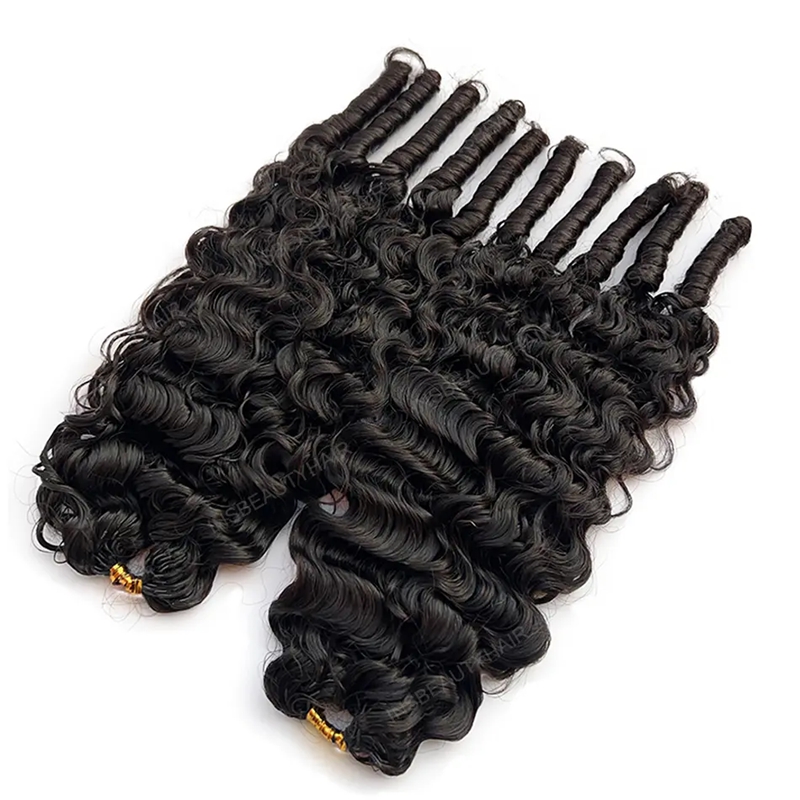 Burmese Curly Human Hair Crochet Extensions Miracle Knots Pre-Separated 60g/Pack – Knotless Boho Braids